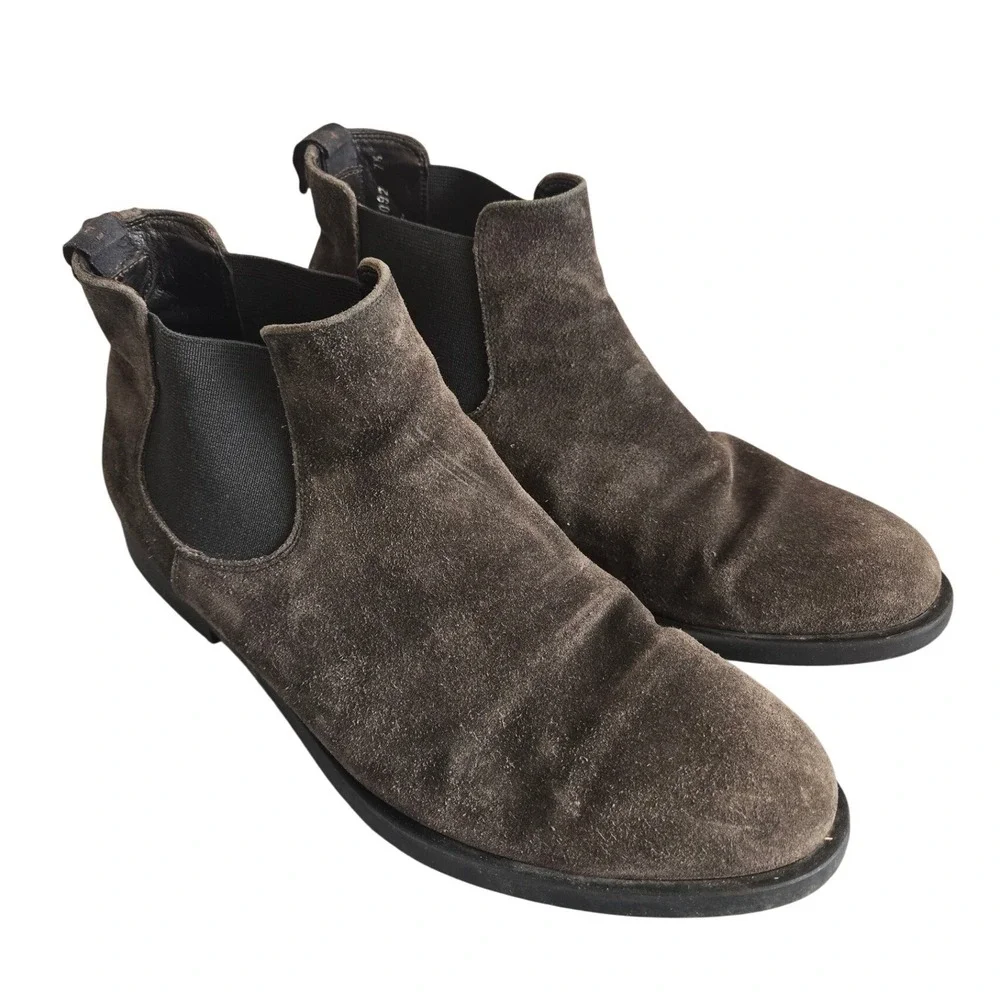 Fratelli Rossetti Men's Suede Boots Slip On Brown Casual Size 7.5 Made‎ in Italy